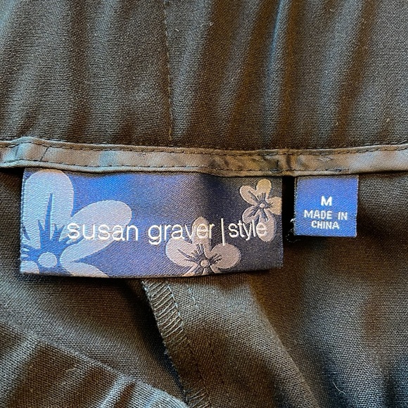 Susan Graver Wide Leg Black Pants Size M - Picture 3 of 4